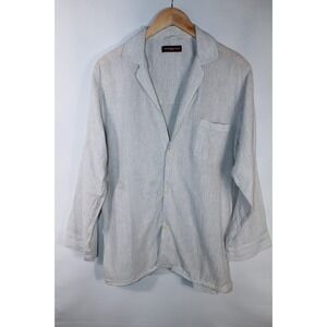 Alexander Olch Men's Large Light Gray Striped Pajama Top Loungewear Shirt